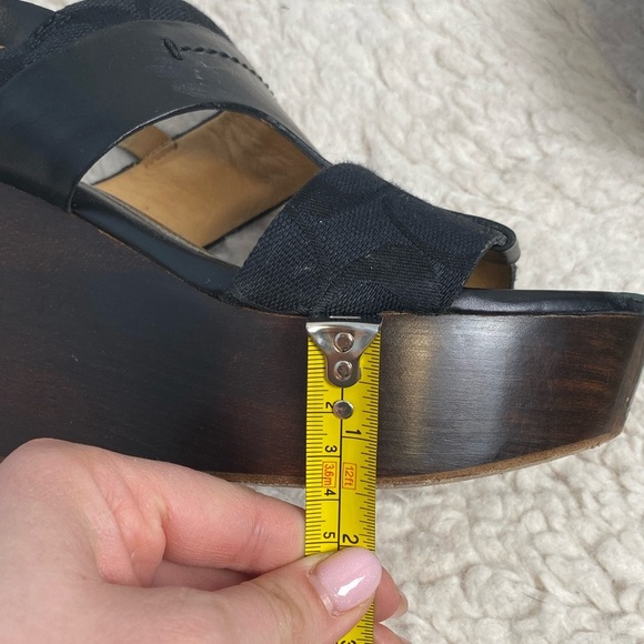 Coach Campbell Wedge Platform Logo Sandal Sz 6 Casual Simmer Classic Comfort - Picture 15 of 15